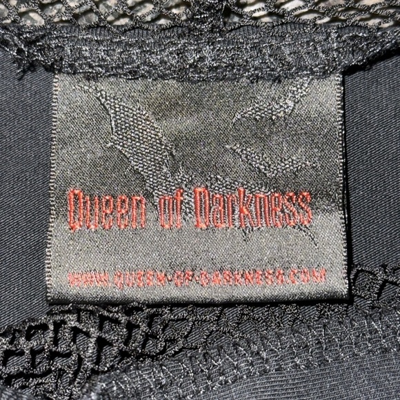 Queen Of Darkness Black Long Mesh Inset Sleeve Cowl Neck Mini Dress - Picture 9 of 14